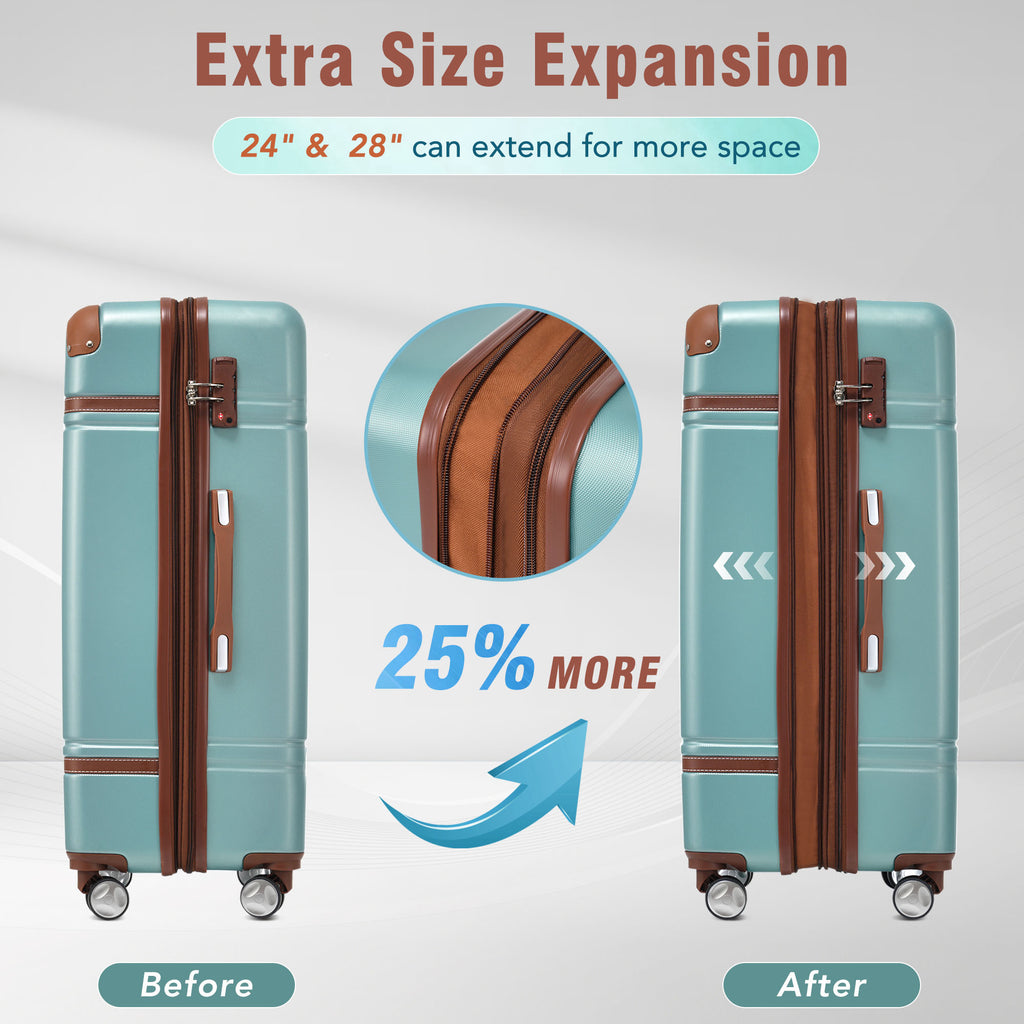 TravLuma 3-Piece Hardshell Luggage & Cosmetic Set