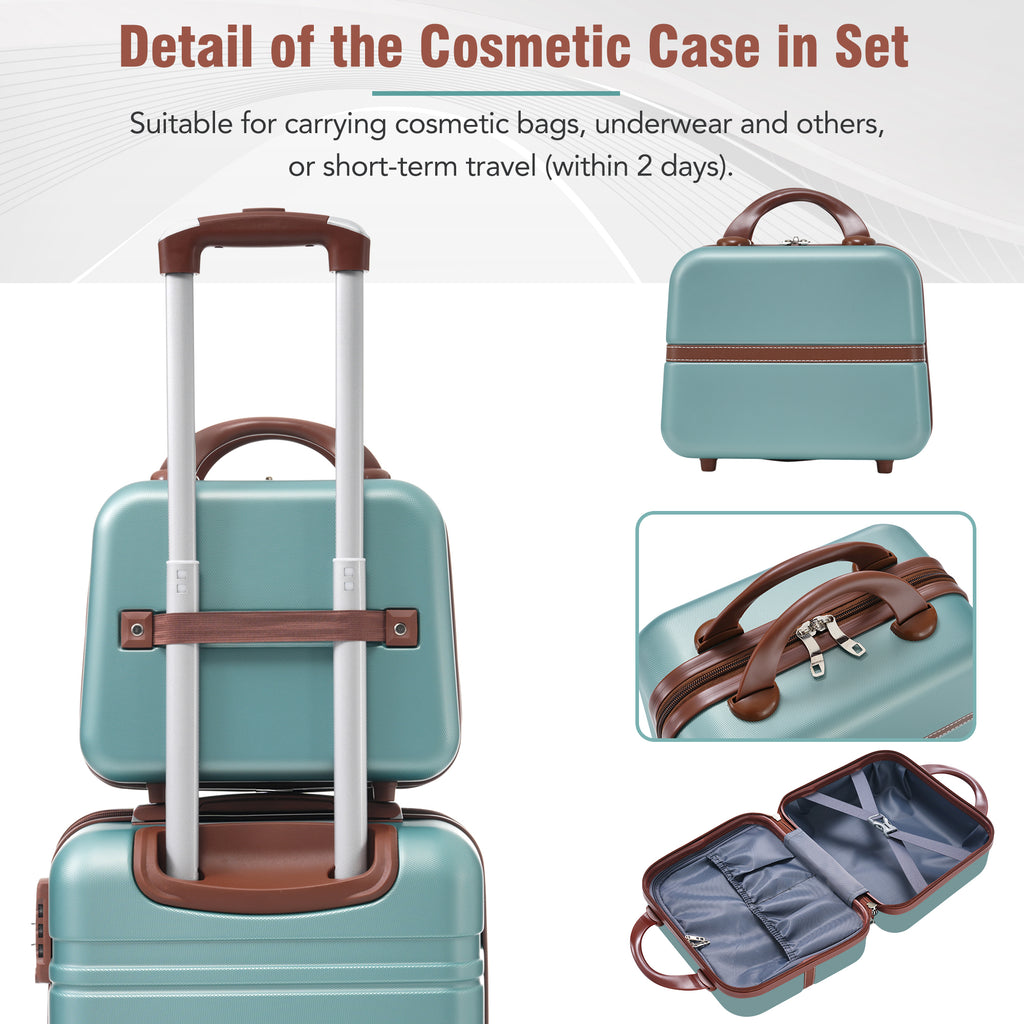 TravLuma 3-Piece Hardshell Luggage & Cosmetic Set