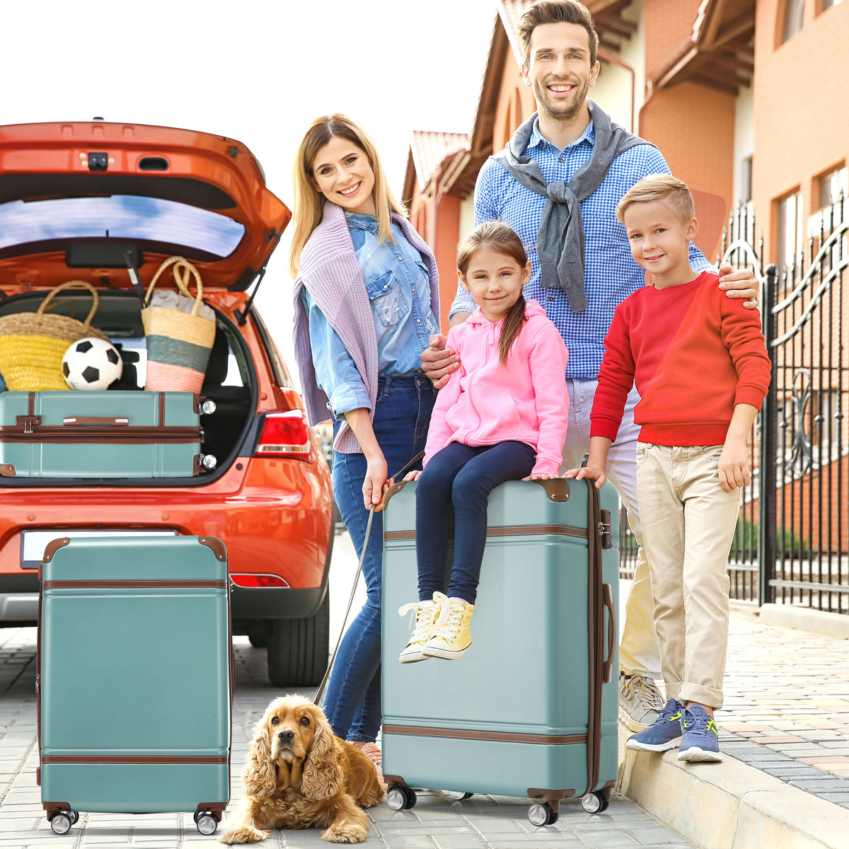 TravLuma 3-Piece Hardshell Luggage & Cosmetic Set