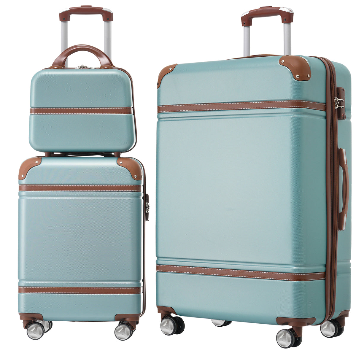 TravLuma 3-Piece Hardshell Luggage & Cosmetic Set