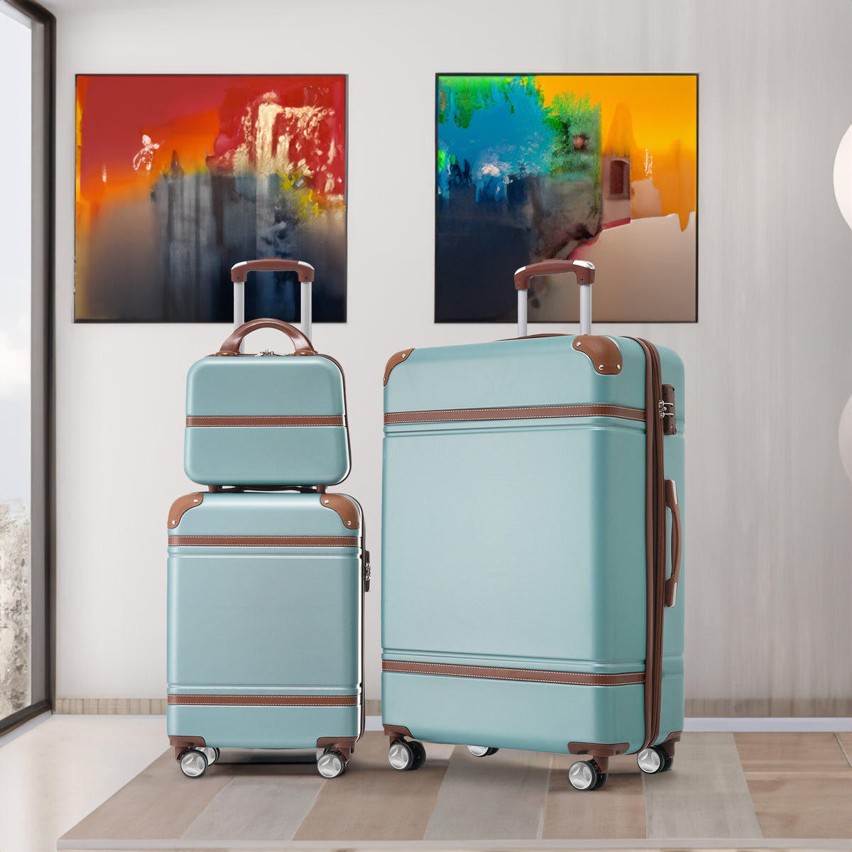 TravLuma 3-Piece Hardshell Luggage & Cosmetic Set